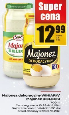 Majonez dekoracyjny WINIARY/Majonez KIELECKI promocja w Supeco