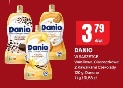 Danio w saszetce Waniliowe, Ciasteczkowe, z Kawałkami Czekolady Limone promocja w Chorten