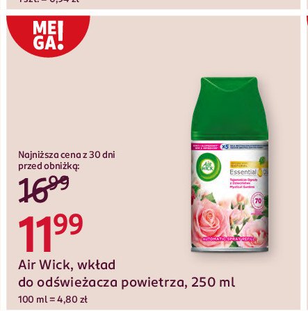 Wkład dzika róża i nuty drzewne Air wick freshmatic promocja