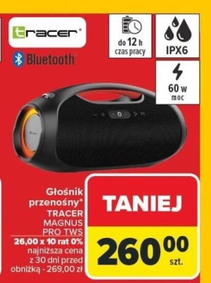 Głośnik przenośny TWS MAGNUS PRO TWS TRACER promocja w Carrefour