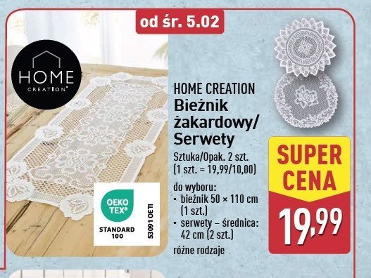 Bieznik 50 x 110 cm Home creation promocja w Aldi