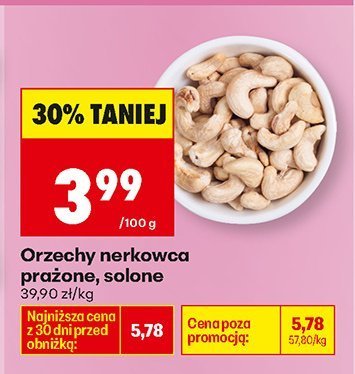 Orzechy nerkowca prażone solone promocja w Biedronka
