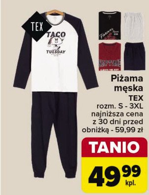 Piżama męska s-3xl Tex promocja