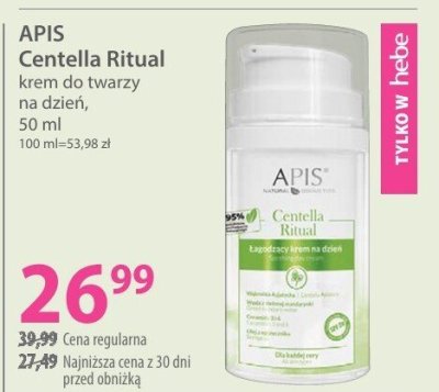 Krem do twarzy APIS Centella Ritual krem do twarzy na dzień promocja w Hebe