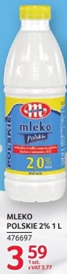 Mleko Polskie 2% 1 l promocja w Selgros