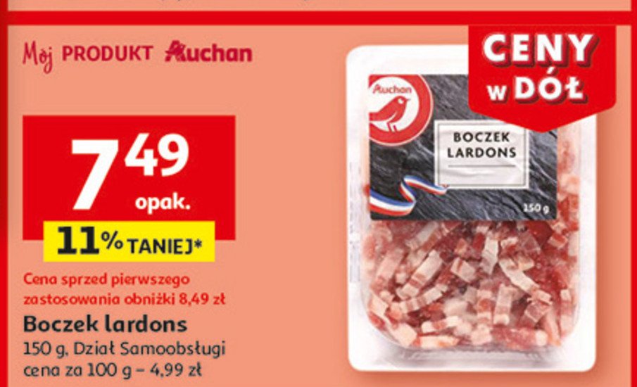 Boczek lardons Auchan promocja