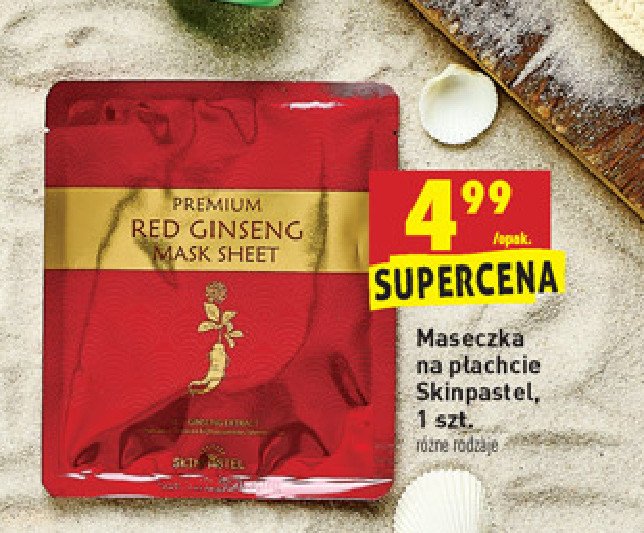 Maska premium red ginseng Skin pastel promocja