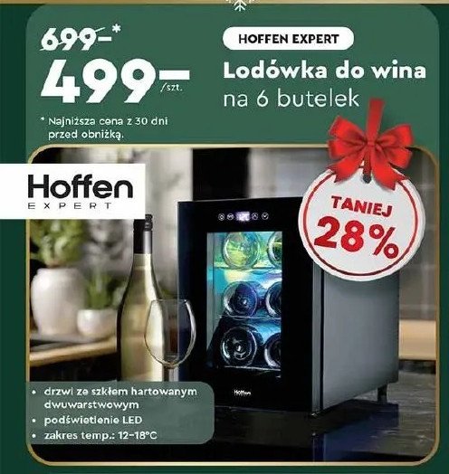 Lodówka na wino Hoffen promocja w Biedronka