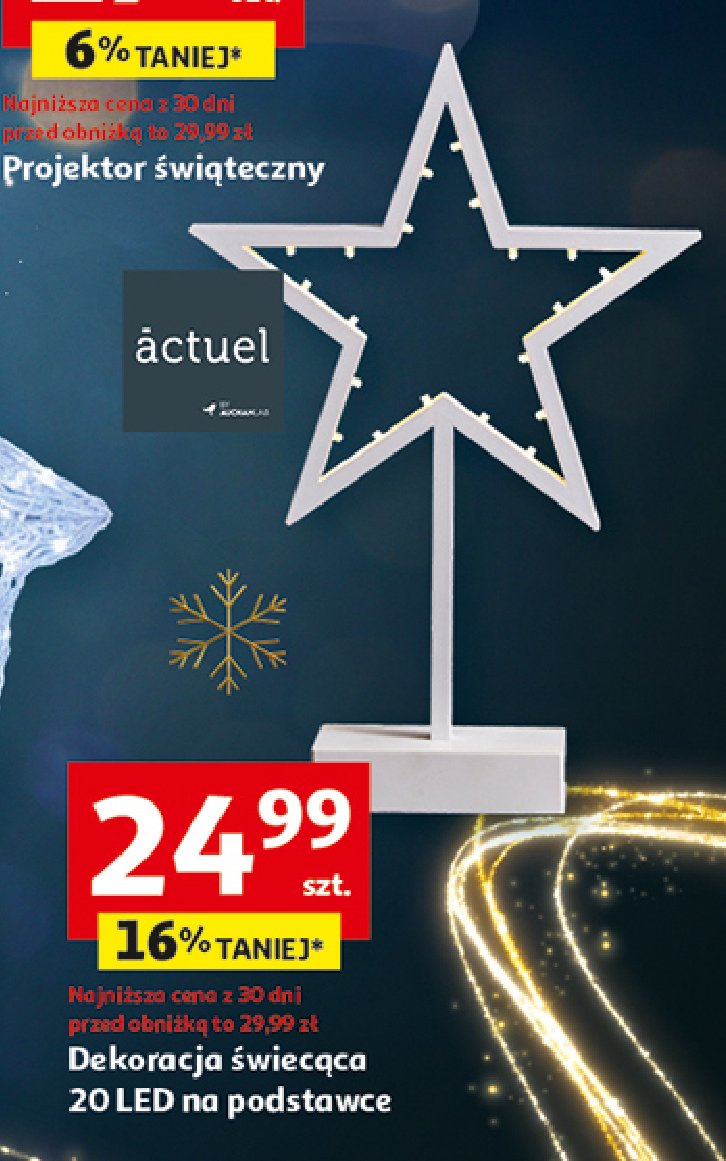 Dekoracja świecąca na podstawce 20 led Actuel promocja