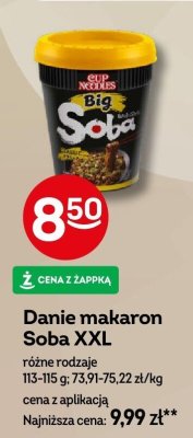 Danie makaron Soba XXL różne rodzaje promocja w Żabka