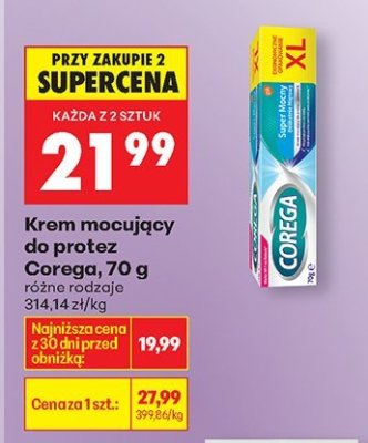 Krem mocujący do protez Corega, różne rodzaje promocja w Biedronka