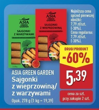 Sajgonki z warzywami Asia green garden promocja w Aldi