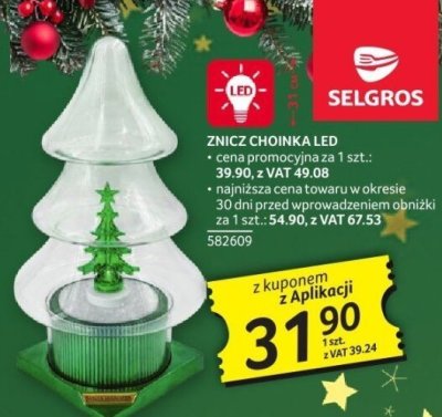 Znicz choinka LED promocja w Selgros