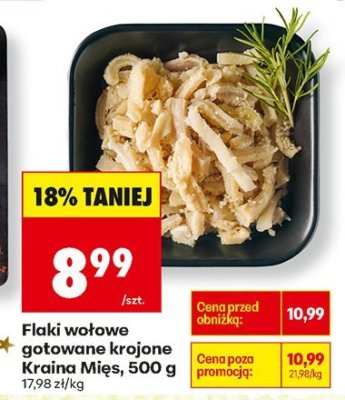 Flaki wołowe gotowane krojone 500 g promocja w Biedronka