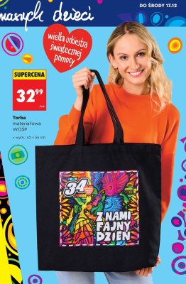 Torba materiałowa WOŚP promocja w Biedronka