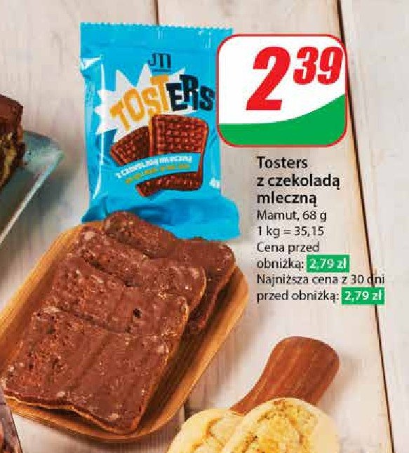 Ciastka tosters z czekoladą mleczną Mamut promocja