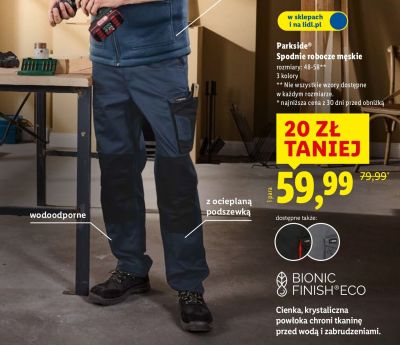 Spodnie robocze męskie 48-58 promocja w Lidl