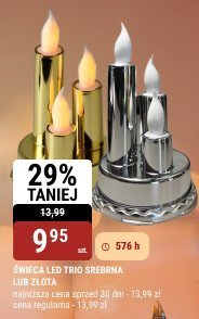 Świeca LED trio srebrna lub złota bi1 promocja w bi1