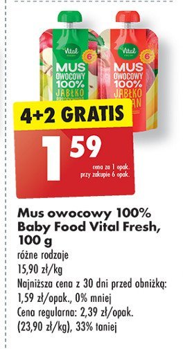 Mus jabłko-banan Vital fresh promocja