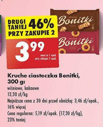 Ciasteczka kruche z nadzieniem wiśniowym Bonitki promocja