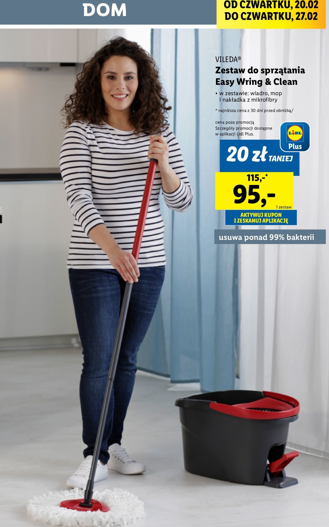 Mop easy wring and clean + wiadro Vileda promocja w Lidl