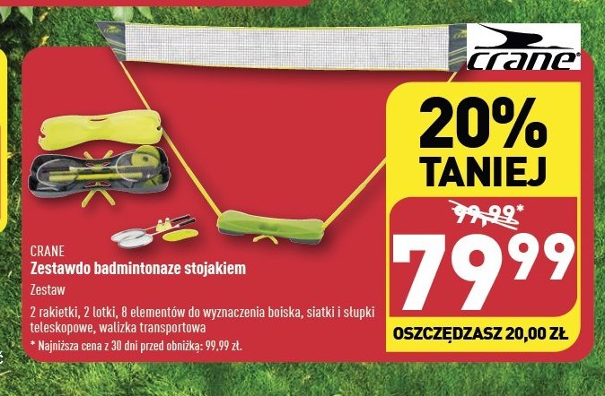 Zestaw do badmintona ze stojakiem 288 x 30 cm promocja