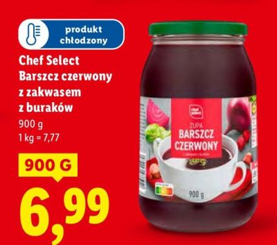 Barszcz czerwony z zakwasem z buraków Chef Select promocja w Lidl