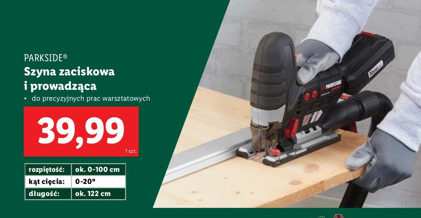 Szyna zaciskowa 122 cm Parkside promocja w Lidl