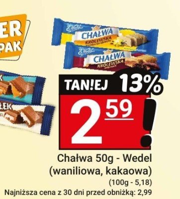 Chałwa 50g - Wedel (waniliowa, kakaowa) promocja w Hitpol