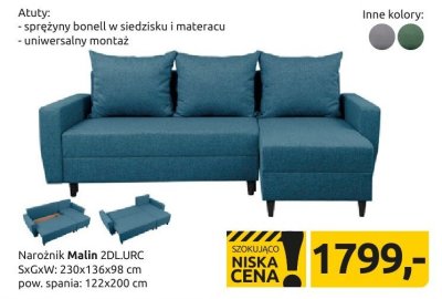 Narożnik Malin 2DL/JRC promocja w Black Red White