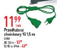 Przedłużacz choinkowy 1 gniazdo 1.5 m Lider promocja