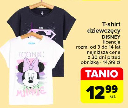 T-shirt dziewczęca minnie 3-14 lat promocja