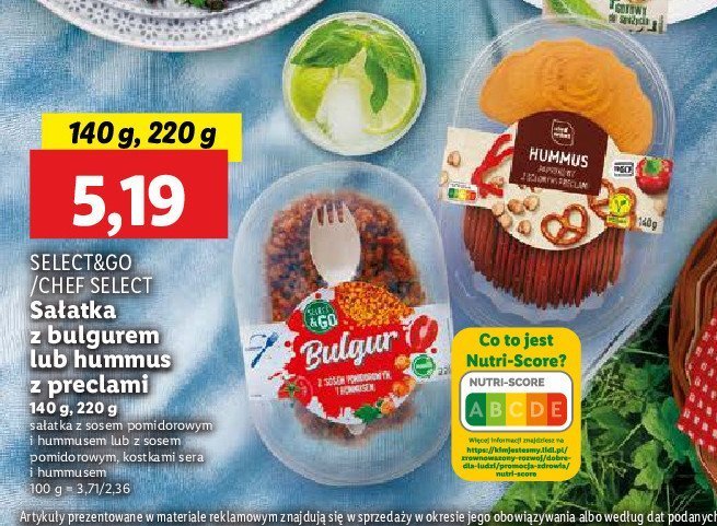 Sa艂atka bulgur z sosem pomidorowym i hummusem Select & go promocja