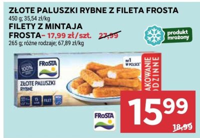 Złote paluszki rybne z fileta Frosta, filety z mintaja Frosta promocja w Stokrotka
