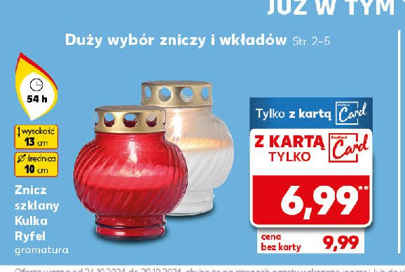 Znicz szklany ryfel 54h promocja w Kaufland