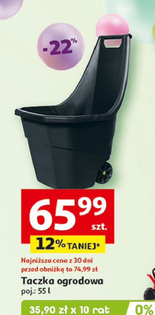 Taczka ogrodowa 55 l promocja w Auchan