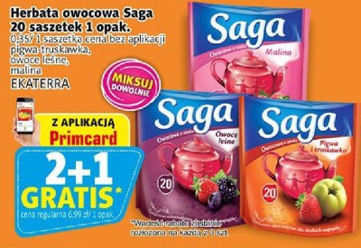 Herbata owocowa Saga 20 saszetek 1 opak. promocja w Prim Market