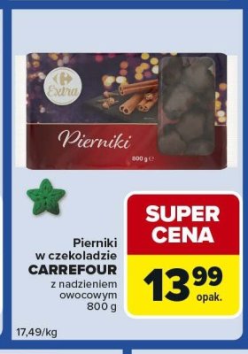 Pierniki w czekoladzie CARREFOUR z nadzieniem owocowym 800 g promocja w Carrefour Express