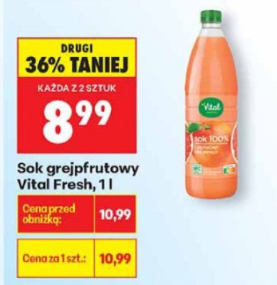 Sok grejpfrutowy Vital Fresh 1l promocja w Biedronka
