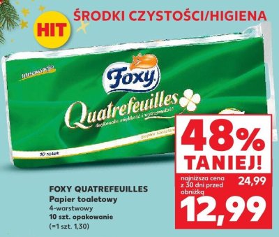 Papier toaletowy Foxy Quatrefeuilles 4-warstwowy 10 szt. opakowanie promocja w Kaufland