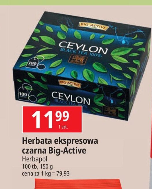 Herbata Big-active black tea 100% promocja