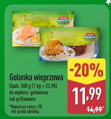 Golonka wieprzowa bez kości promocja w Aldi