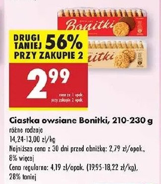 Ciastka owsiane z sezamem Bonitki promocja