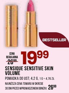 Kosmetyki do makijażu SENSIQUE SENSITIVE SKIN VOLUME pomadka do ust promocja w Drogerie Natura