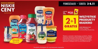 Wszystkie produkty Madero 2+1 gratis promocja w Biedronka