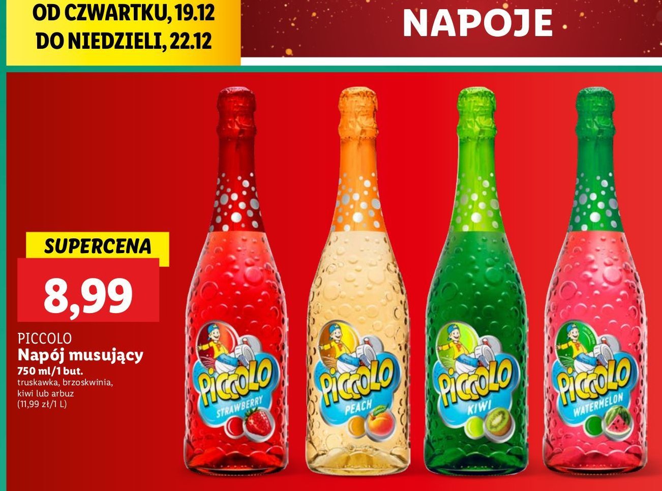 Napój brzoskwiniowy Piccolo promocja w Lidl