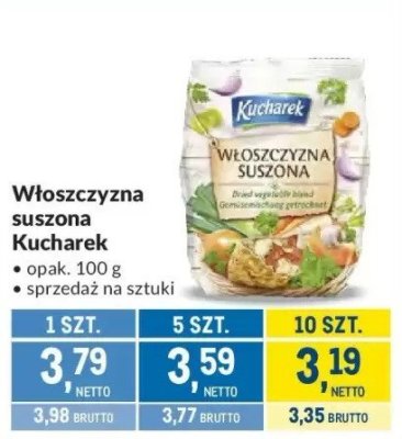 Włoszczyzna suszona Kucharek promocja w Makro