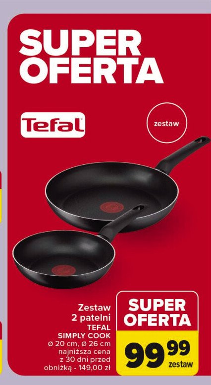 Komplet patelni simplicity plus 20 + 28 cm Tefal promocja