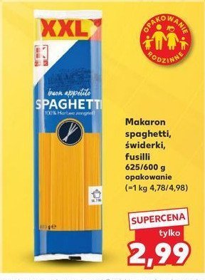 Makaron fusilli K-classic promocja w Kaufland