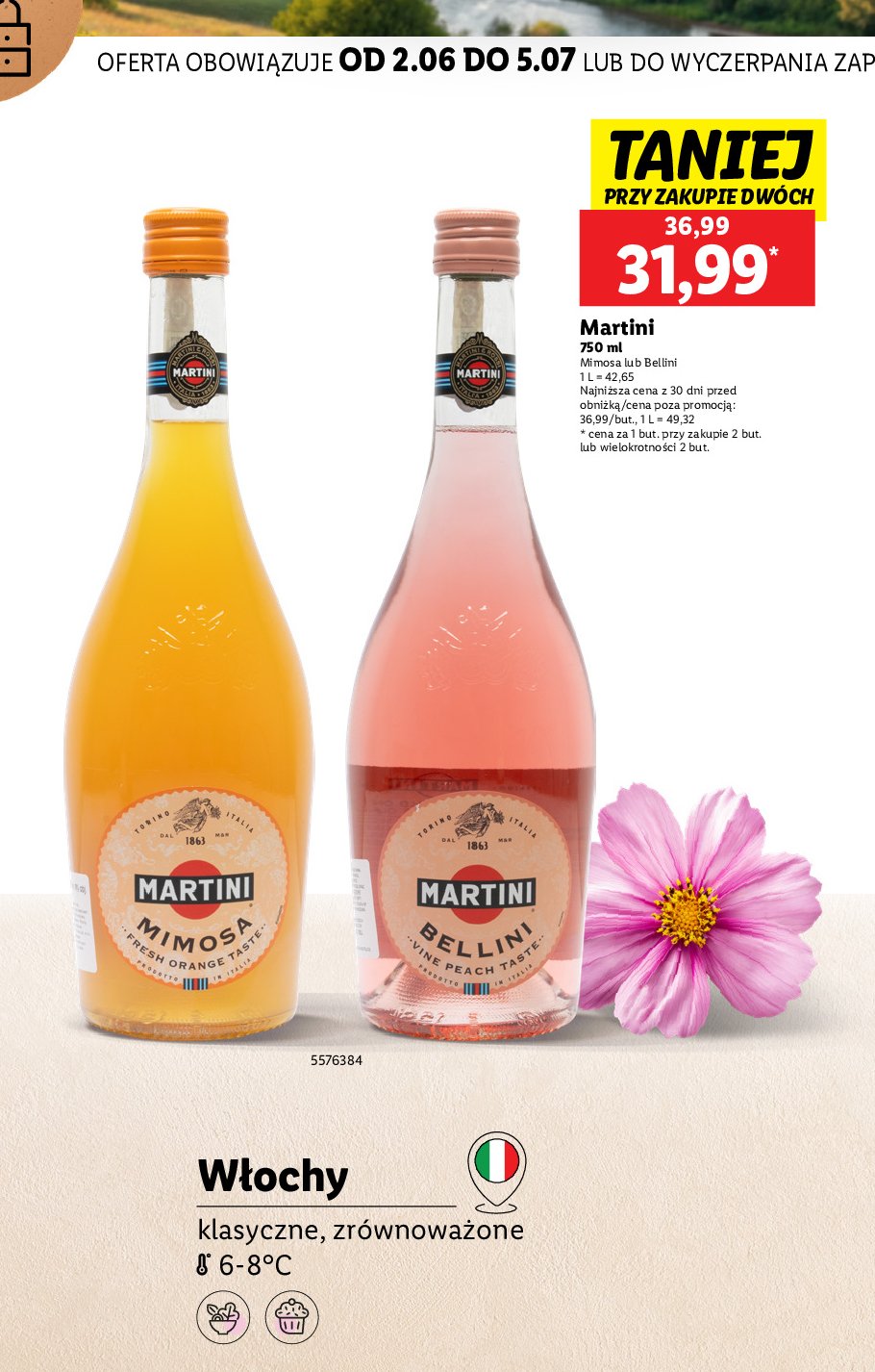 Wino mimosa Martini promocja w Lidl